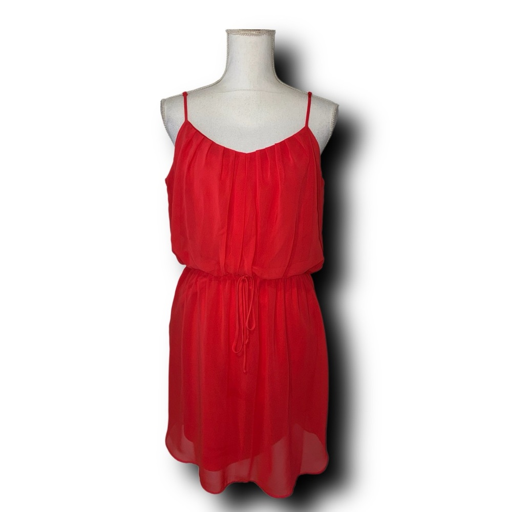 Bisou Bisou Vibrant Red Spaghetti Strap Sundress Classic Y2K Vibes